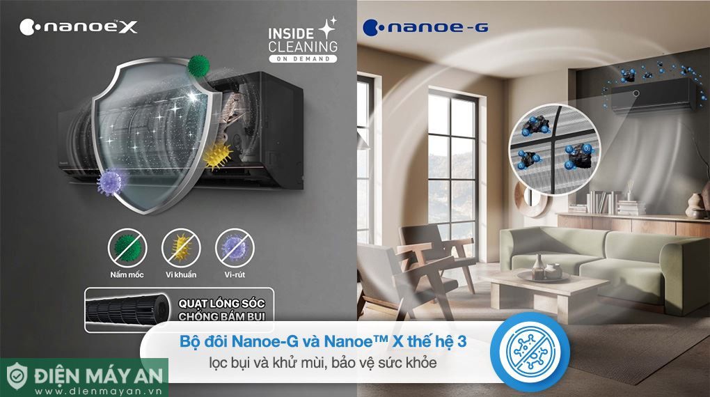 Điều hòa Panasonic Inverter 12000 BTU 1 chiều CU/CS-AU12BKH-8 - Mẫu mới 2025